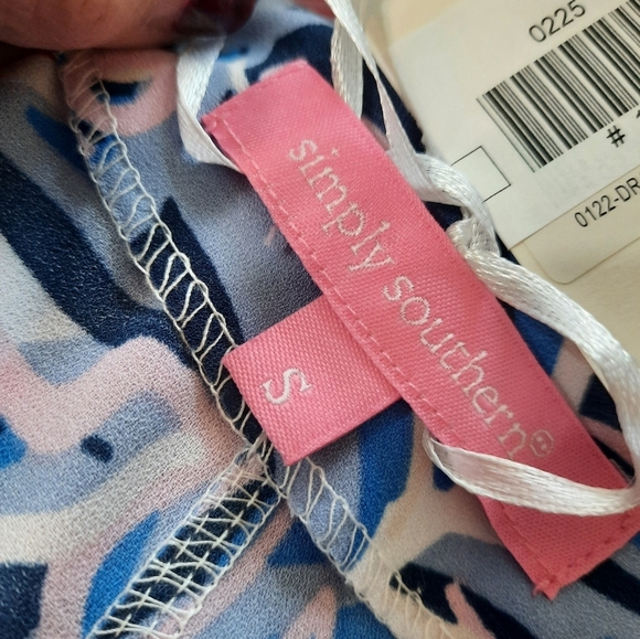NWT Simple Southern Small Women's Blue and Pink Drape Multicolor Top/Coverup - Picture 13 of 16